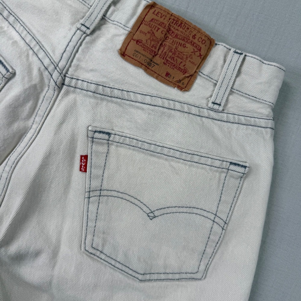 Vintage 1988 Levis 501 Jeans Mens 31x36 (29x35) Cream Made in USA Button Fly 80s